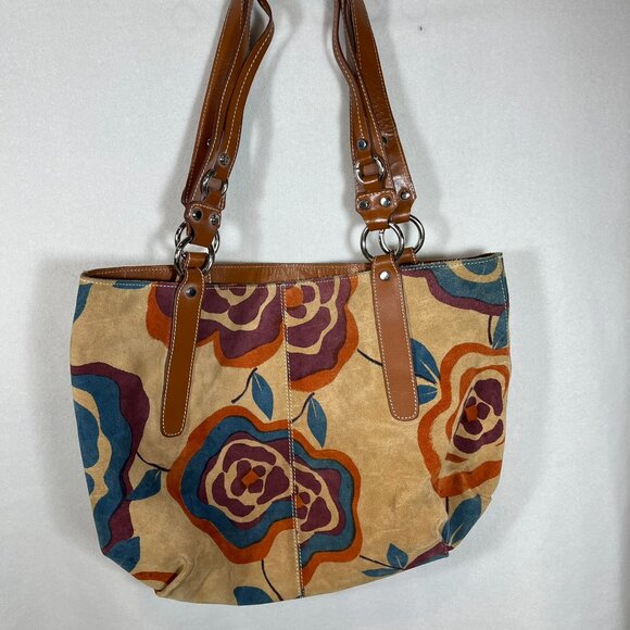 CAPO VERSO Floral Suede Shoulder Quality Bag made in Italy - Picture 7 of 7